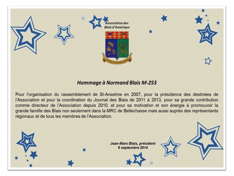 Hommage à Normand Blais M-253