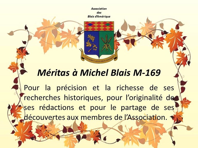 Méritas à Michel Blais M-169