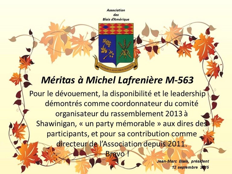 Méritas à Michel Lafrenière M-563
