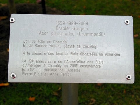 La plaque commémorative, Avenue de Bourgogne, Chambly 